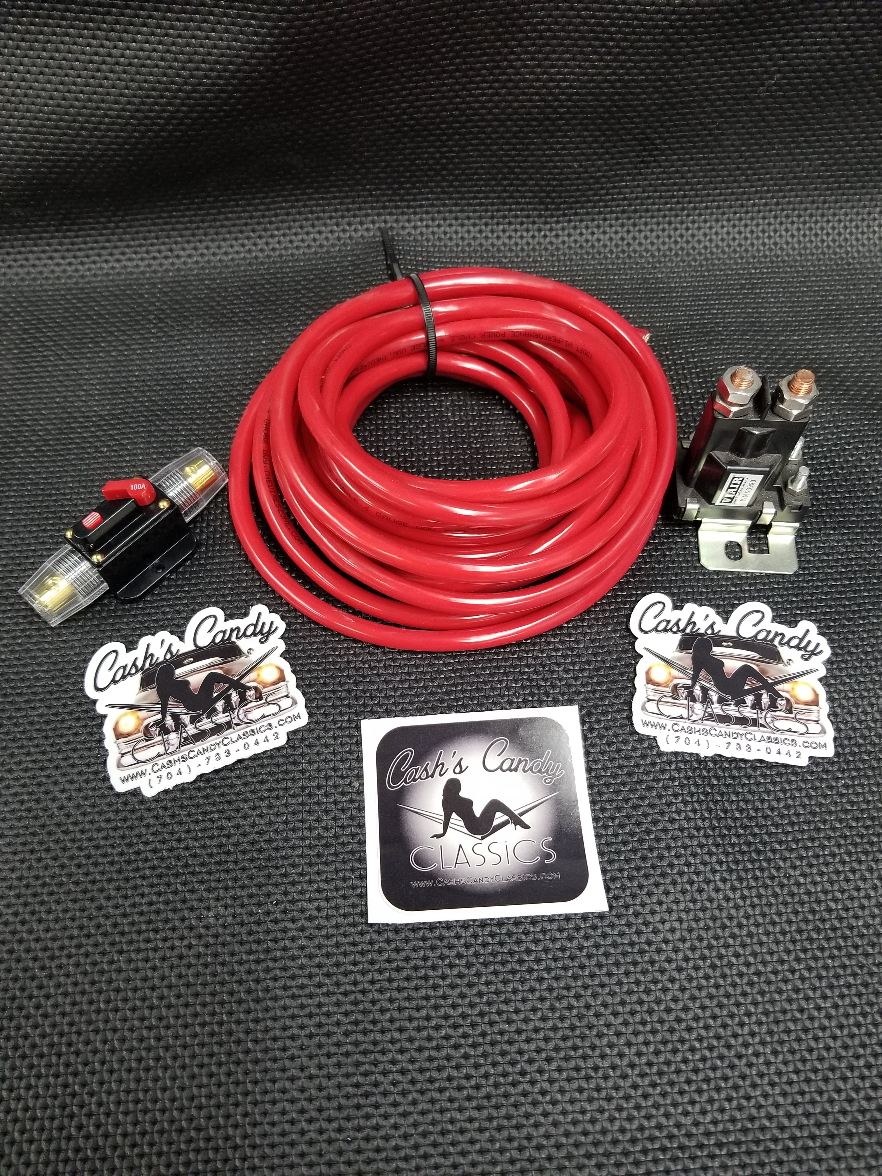 4 AWG Wiring Kit – 20 ft Wire, 80A Relay & 100A Breaker