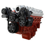 CVF Black Diamond LS Mid-Mount Serpentine Kit – A/C, 300A Alternator & Power Steering