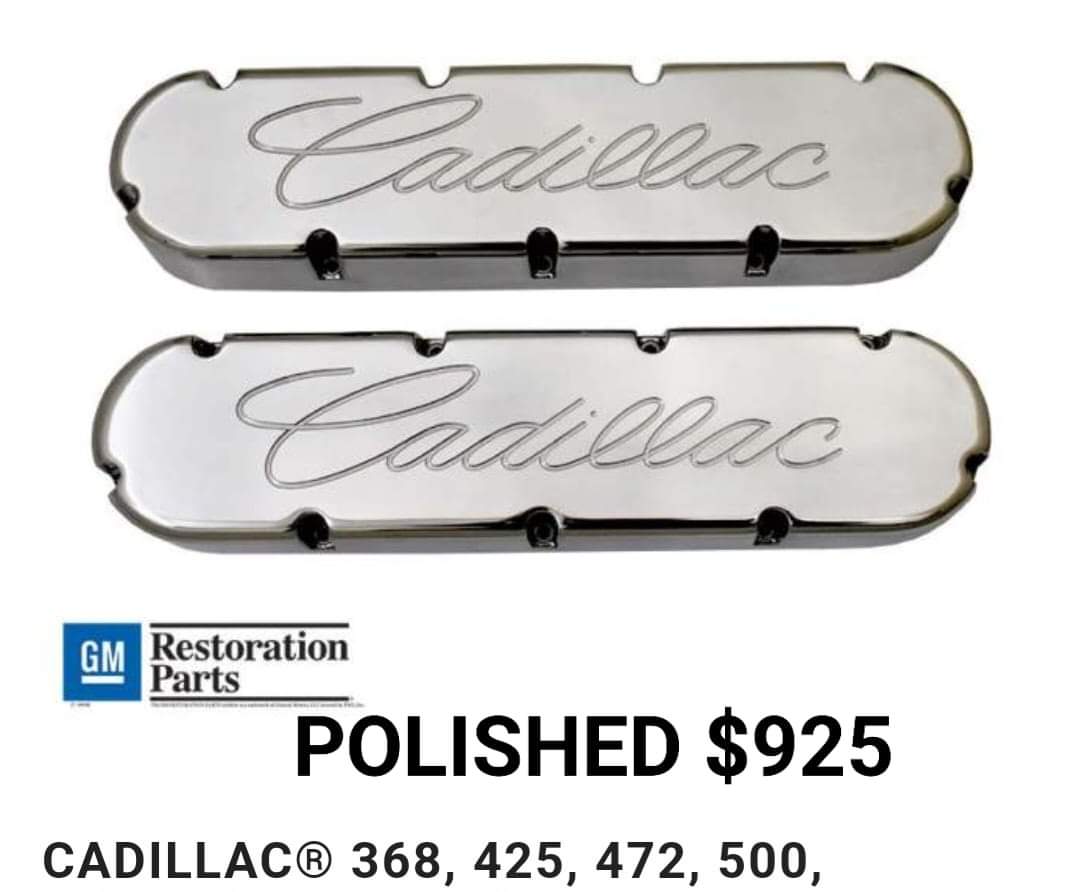 Cadillac V8 Valve Covers – Polished (Fits 368/425/472/500) 1968-1976